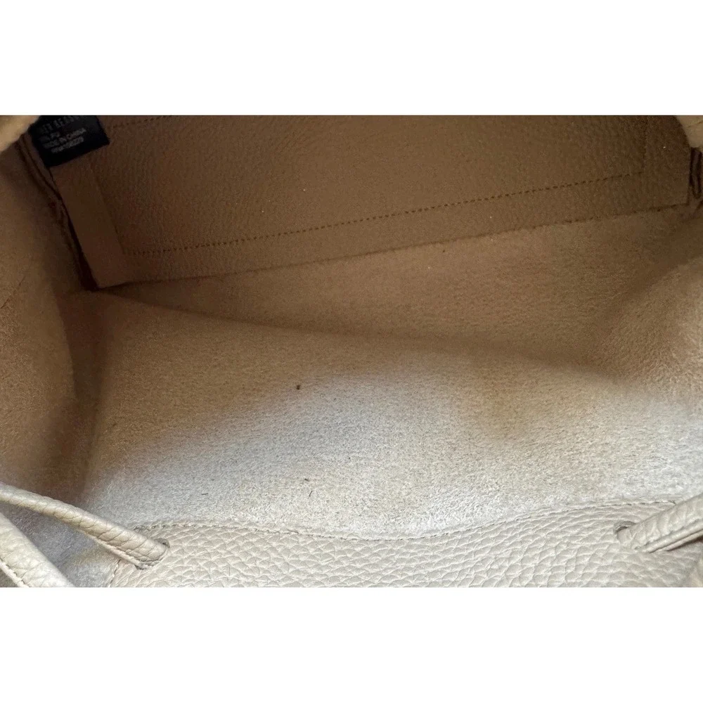 8 Other Reasons Pebbled Leather Shoulder Bag Beige Tan Minimalist Hobo Tote